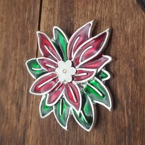 Christmas poinsettia flower brooch B558‎